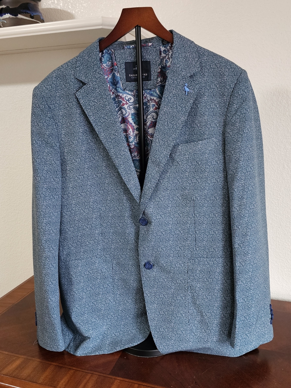 TailorByrd Men's Teal 2-Button Blazer - Fully Lined Sport Coat 42R